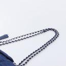 PRADA Chain Shoulder Bag Nylon Blue Silver Auth 207212A-8