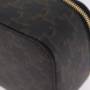 CELINE Triomphe Vanity Pouch PVC Black Gold Auth 207214V-15