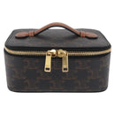 CELINE Triomphe Vanity Pouch PVC Black Gold Auth 207214V-13