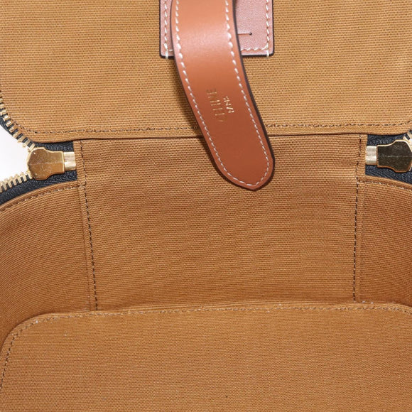 CELINE Triomphe Vanity Pouch PVC Black Gold Auth 207214V
