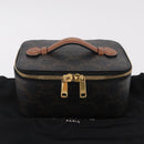 CELINE Triomphe Vanity Pouch PVC Black Gold Auth 207214V-12