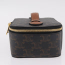 CELINE Triomphe Vanity Pouch PVC Black Gold Auth 207214V-3