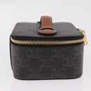 CELINE Triomphe Vanity Pouch PVC Black Gold Auth 207214V-4