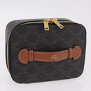 CELINE Triomphe Vanity Pouch PVC Black Gold Auth 207214V-6