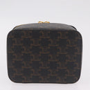 CELINE Triomphe Vanity Pouch PVC Black Gold Auth 207214V-5