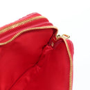 Miu Miu Matelasse Hand Pouch Leather Red Gold Auth 207215M-20