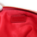 Miu Miu Matelasse Hand Pouch Leather Red Gold Auth 207215M-23