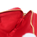 Miu Miu Matelasse Hand Pouch Leather Red Gold Auth 207215M-25