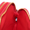 Miu Miu Matelasse Hand Pouch Leather Red Gold Auth 207215M-26