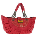 Christian Dior Tote Bag Leather Red Auth 207217M-1