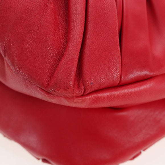 Christian Dior Tote Bag Leather Red Auth 207217M