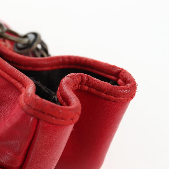 Christian Dior Tote Bag Leather Red Auth 207217M