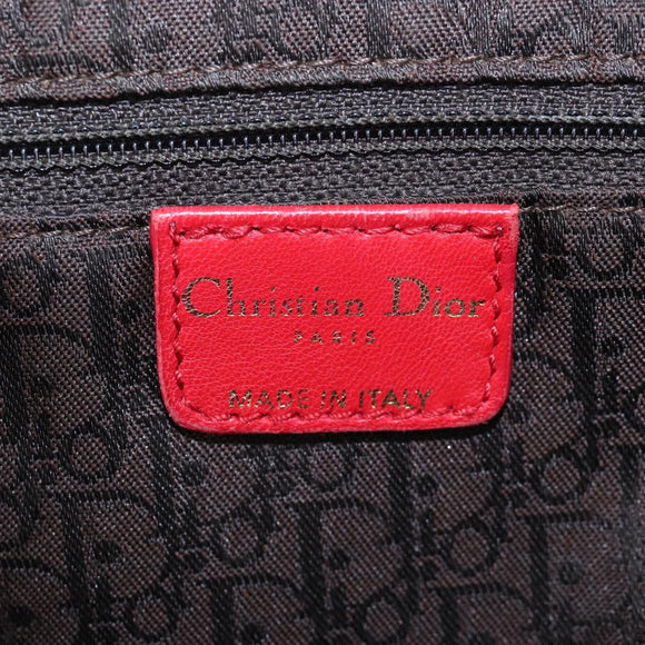 Christian Dior Tote Bag Leather Red Auth 207217M