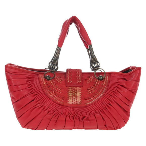 Christian Dior Tote Bag Leather Red Auth 207217M