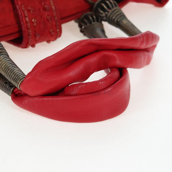Christian Dior Tote Bag Leather Red Auth 207217M