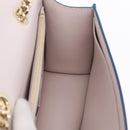Salvatore Ferragamo Vala Chain Shoulder Bag Leather Blue Gold Auth 207221V-20
