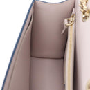 Salvatore Ferragamo Vala Chain Shoulder Bag Leather Blue Gold Auth 207221V-21