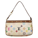 LOUIS VUITTON Monogram Multicolor Pochette Accessoires White M92649 Auth 207223-3
