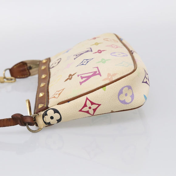 LOUIS VUITTON Monogram Multicolor Pochette Accessoires White M92649 Auth 207223
