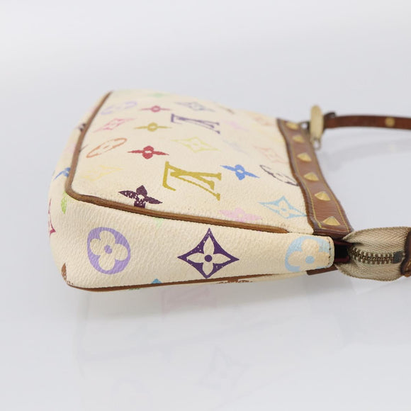 LOUIS VUITTON Monogram Multicolor Pochette Accessoires White M92649 Auth 207223