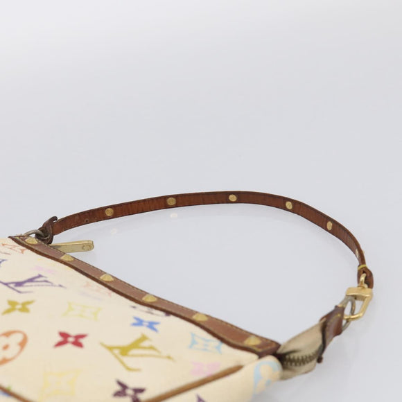 LOUIS VUITTON Monogram Multicolor Pochette Accessoires White M92649 Auth 207223