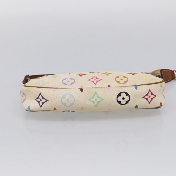 LOUIS VUITTON Monogram Multicolor Pochette Accessoires White M92649 Auth 207223