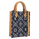 LOUIS VUITTON Monogram Jaguar Petit Sac Plat Bag 2way Navy M80288 Auth 207226M-1