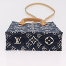 LOUIS VUITTON Monogram Jaguar Petit Sac Plat Bag 2way Navy M80288 Auth 207226M-5