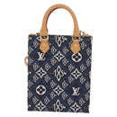 LOUIS VUITTON Monogram Jaguar Petit Sac Plat Bag 2way Navy M80288 Auth 207226M-13