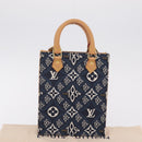 LOUIS VUITTON Monogram Jaguar Petit Sac Plat Bag 2way Navy M80288 Auth 207226M-12