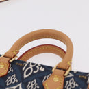 LOUIS VUITTON Monogram Jaguar Petit Sac Plat Bag 2way Navy M80288 Auth 207226M-14