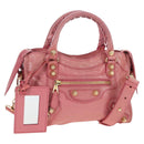 Balenciaga Giant Mini City Hand Bag Leather 2way Pink Gold 309544 Auth 207228M-1