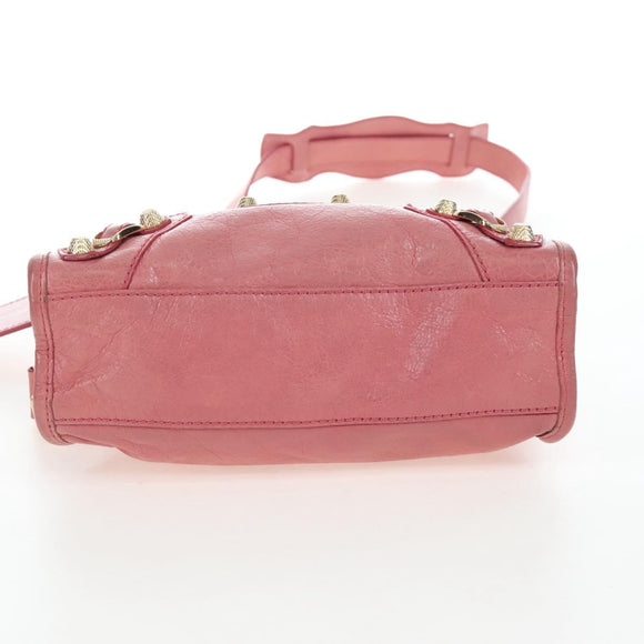 Balenciaga Giant Mini City Hand Bag Leather 2way Pink Gold 309544 Auth 207228M