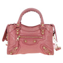 Balenciaga Giant Mini City Hand Bag Leather 2way Pink Gold 309544 Auth 207228M-2
