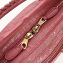 Balenciaga Giant Mini City Hand Bag Leather 2way Pink Gold 309544 Auth 207228M-21