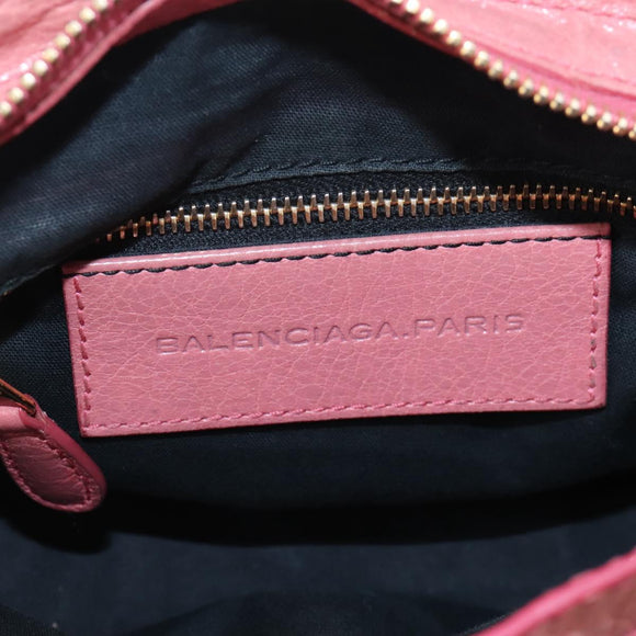 Balenciaga Giant Mini City Hand Bag Leather 2way Pink Gold 309544 Auth 207228M