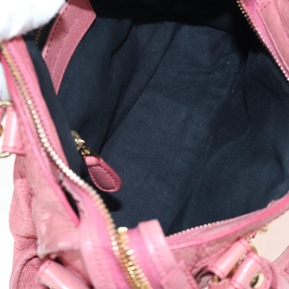 Balenciaga Giant Mini City Hand Bag Leather 2way Pink Gold 309544 Auth 207228M