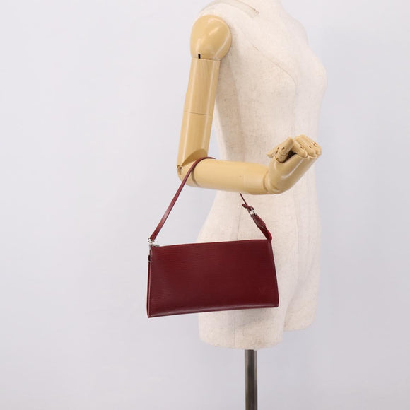 LOUIS VUITTON Epi Pochette Accessoires Accessory Wine Red M5298M Auth 207241A