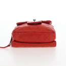 CHANEL Matelasse Chain Shoulder Wallet Lamb Skin Orange Silver CC Auth 207243V-11