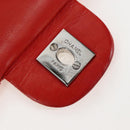 CHANEL Matelasse Chain Shoulder Wallet Lamb Skin Orange Silver CC Auth 207243V-18