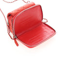 CHANEL Matelasse Chain Shoulder Wallet Lamb Skin Orange Silver CC Auth 207243V-25