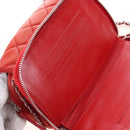 CHANEL Matelasse Chain Shoulder Wallet Lamb Skin Orange Silver CC Auth 207243V-26