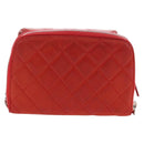 CHANEL Matelasse Chain Shoulder Wallet Lamb Skin Orange Silver CC Auth 207243V-3