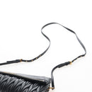 Miu Miu Matelasse Shoulder Bag Leather Black Gold Tone Auth 207246V-10