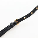 Miu Miu Matelasse Shoulder Bag Leather Black Gold Tone Auth 207246V-11