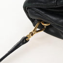 Miu Miu Matelasse Shoulder Bag Leather Black Gold Tone Auth 207246V-22