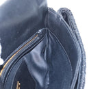 Miu Miu Matelasse Shoulder Bag Leather Black Gold Tone Auth 207246V-25