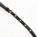 Miu Miu Matelasse Shoulder Bag Leather Black Gold Tone Auth 207246V-14