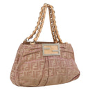 FENDI Zucca Canvas Mia Shoulder Bag Gold Pink 8BR615 Auth 207248SAM-1