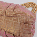 FENDI Zucca Canvas Mia Shoulder Bag Gold Pink 8BR615 Auth 207248SAM-9